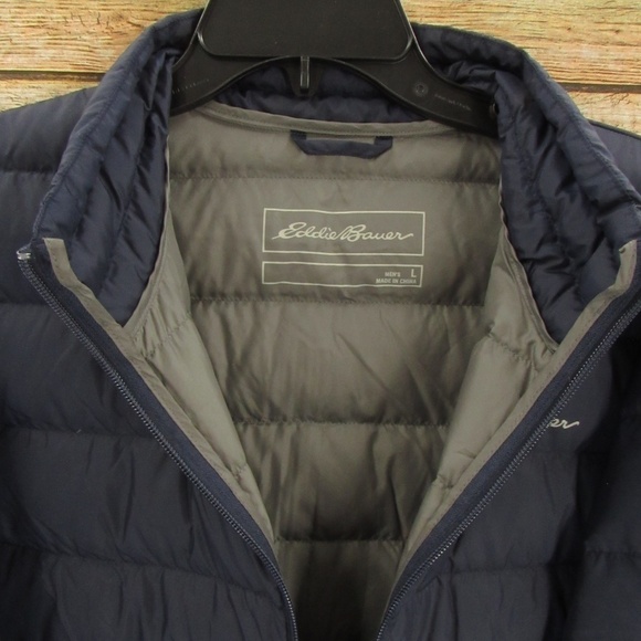 Eddie Bauer 650 Navy Blue Puffer Jacket Men's L - Picture 13 of 16